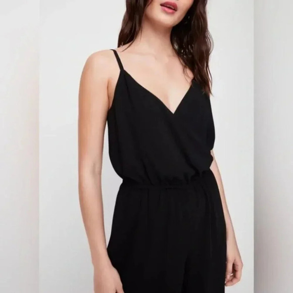 Aritzia Wilfred Melodie Wide Leg V Neck Jumpsuit Black Size Small - Picture 3 of 9